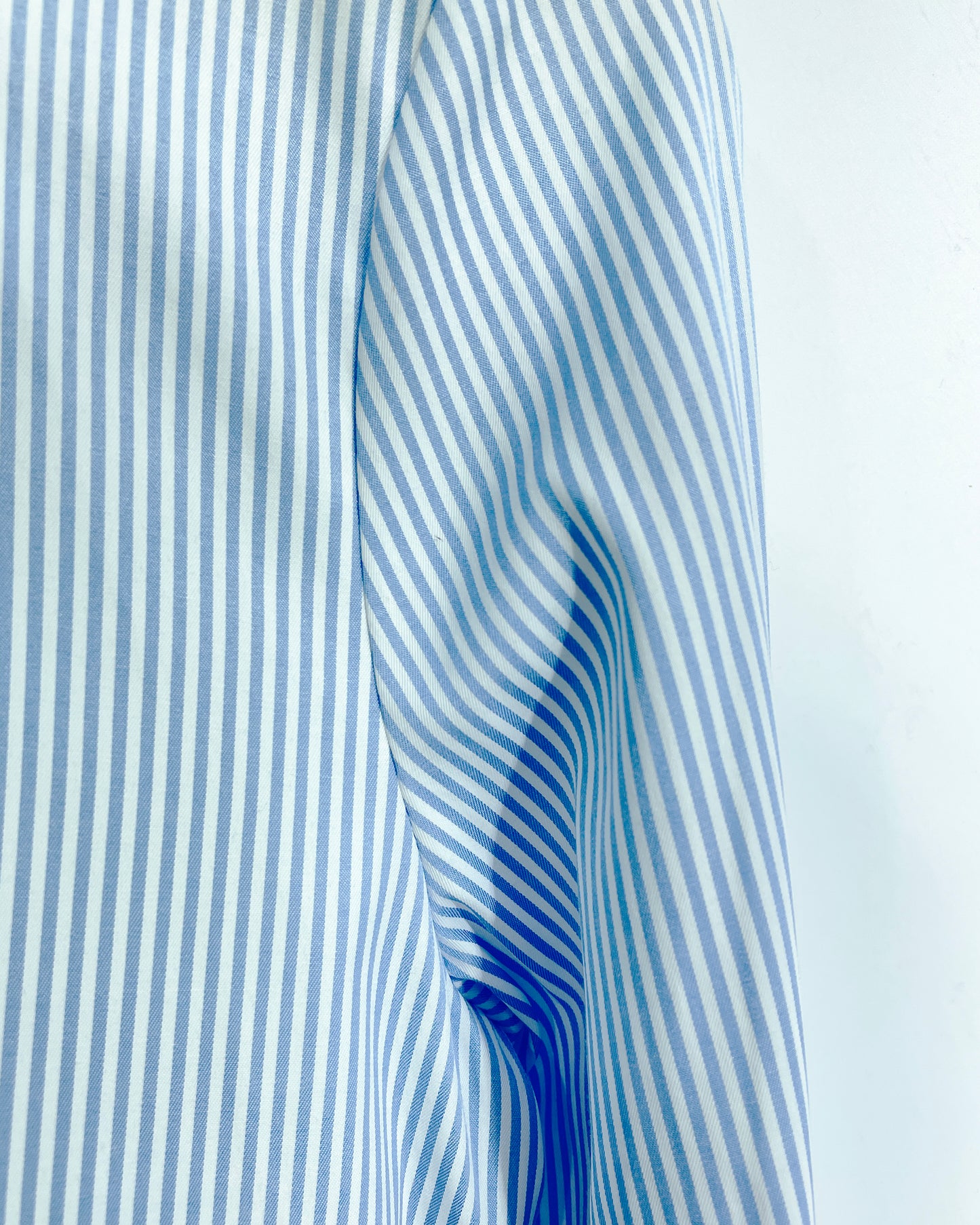 Stripe double collar blue shirt