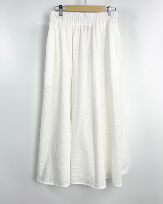 Cotton embroidery wide leg pant