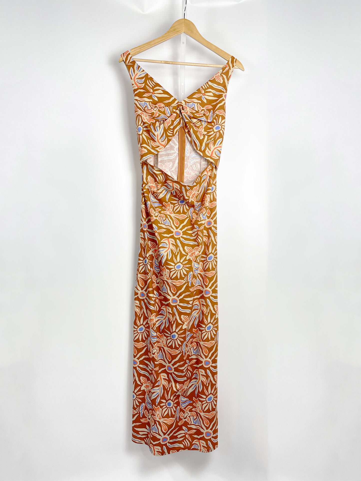 Linen printed boho dress